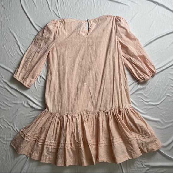 CeCe Clip Dot Ruffle Hem Dress Pink 100%cotton Summer Dress size 4 - Picture 5 of 9